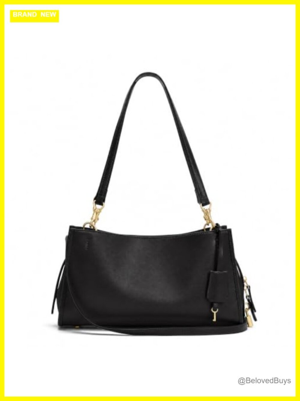 PU Leather Hobo Shoulder Bag Multi-Pocket Tote with Lock for Work